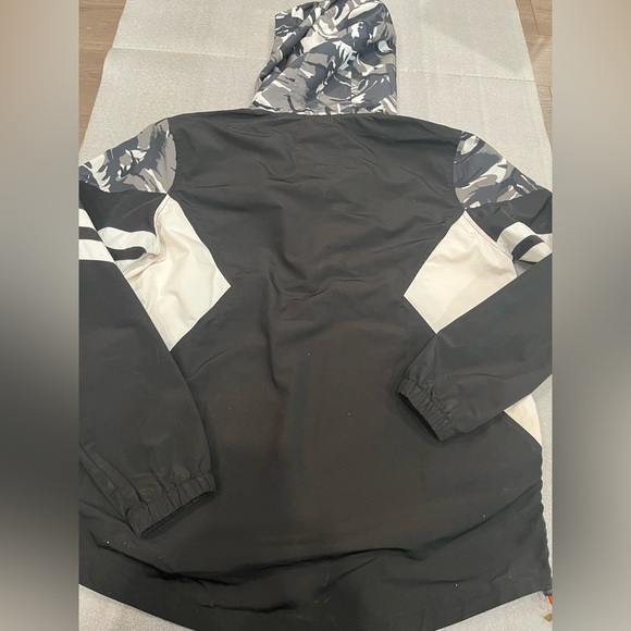 [2XL/PTP26”]Superdry Black Gray Camo 1/2 Zip Lined Men Windbreaker Jacket Biker - Picture 13 of 16